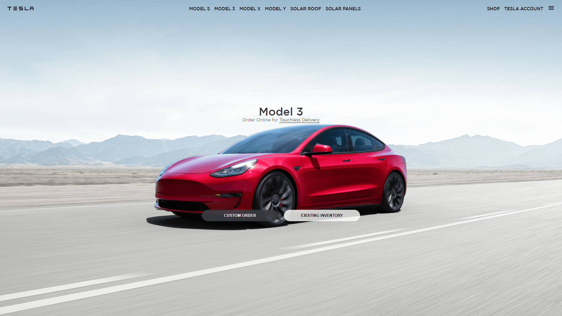 Picture of Tesla web app